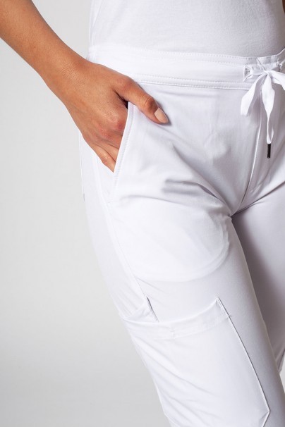 Women’s Adar Uniforms Skinny Leg Cargo scrub trousers white-2