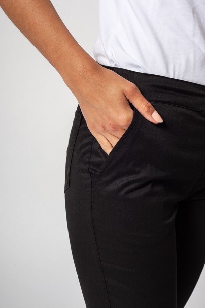 Women's Sunrise Uniforms Slim (elastic) scrub trousers black-3