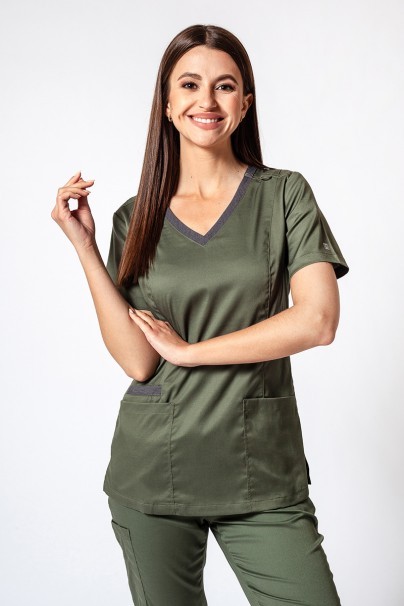 Women's Maevn Matrix Contrast scrubs set olive-4