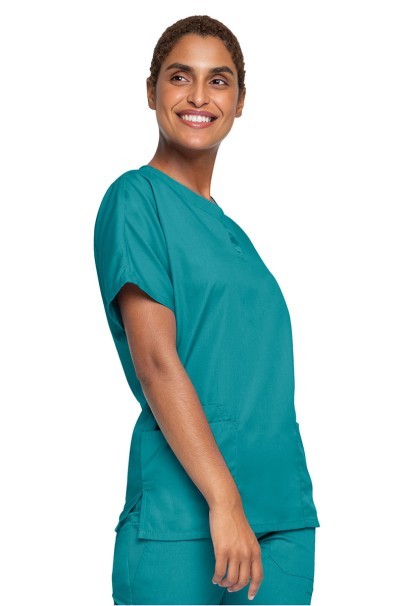 Women’s Cherokee Originals V-Neck scrub top teal blue-3