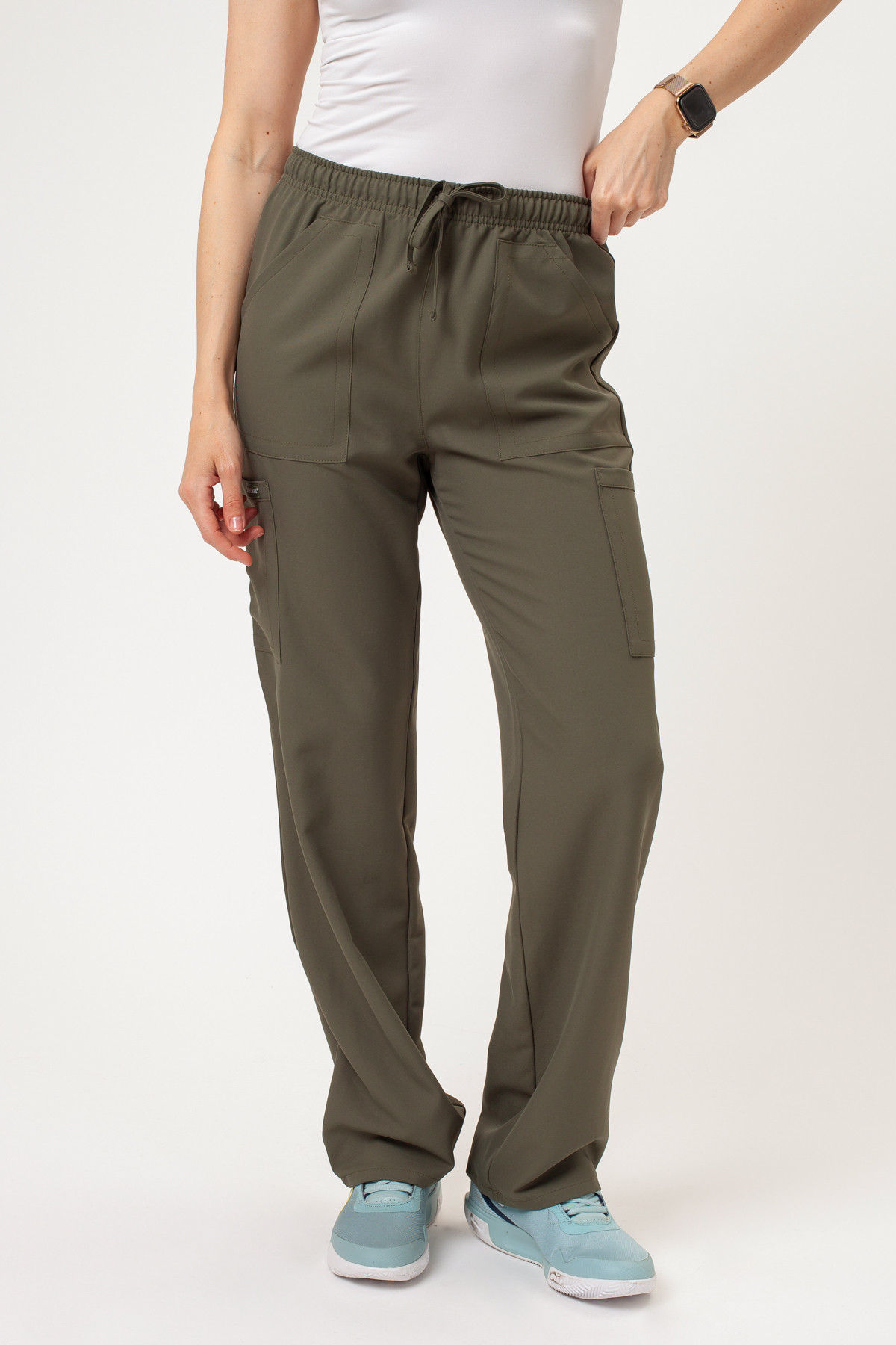 Women's Cherokee Ultra Cargo scrub trousers olive