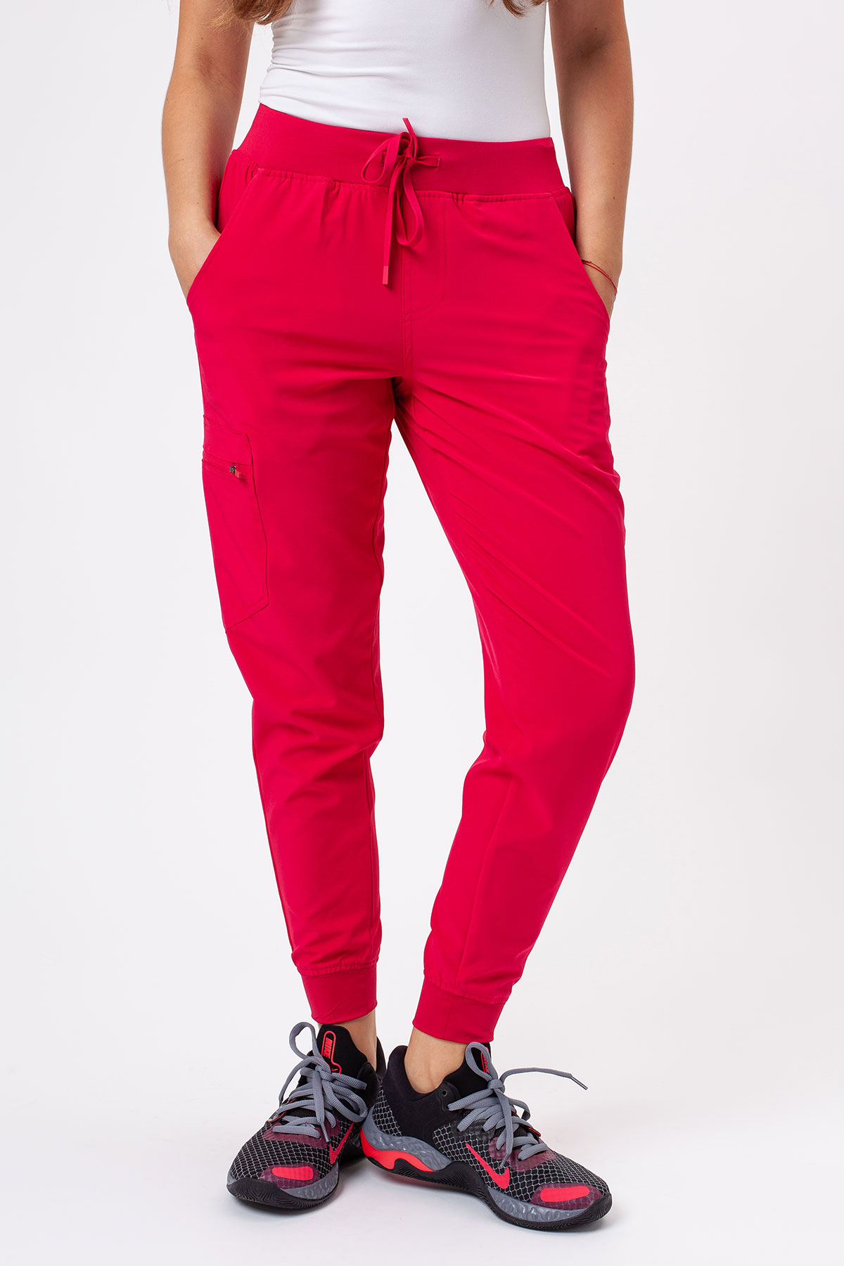 Women's Sunrise Move Go scrub trousers raspberry