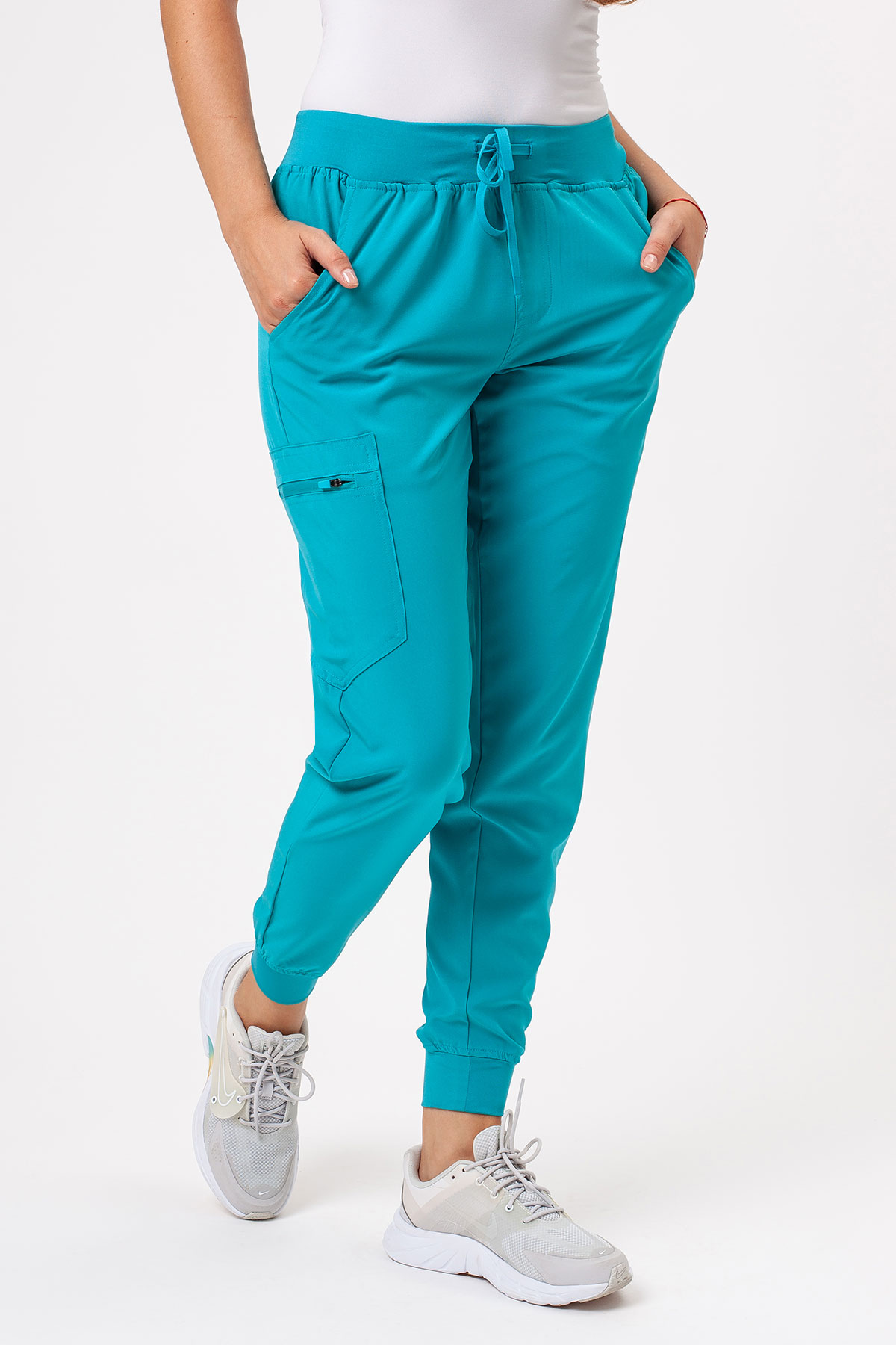Women's Sunrise Move Go scrub trousers teal blue