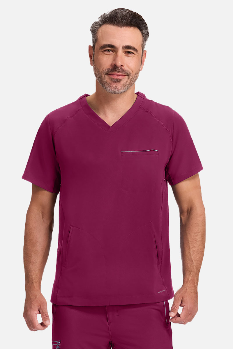 Men's Healing Hands Steven scrub top wine