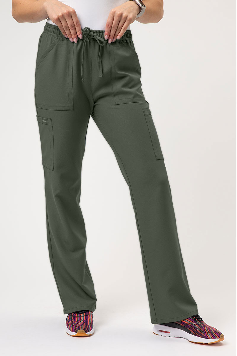 Women's Cherokee Ultra Cargo scrub trousers olive
