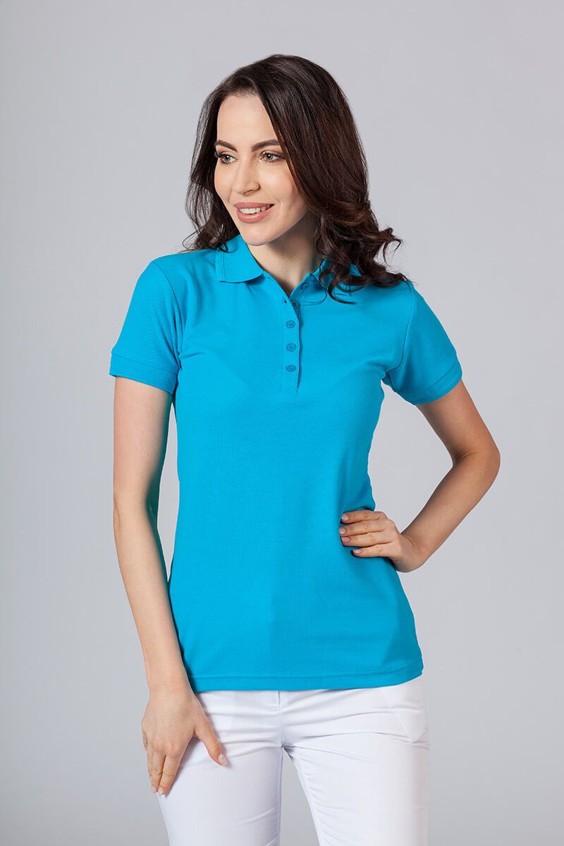 Women’s Malfini Pique polo shirt blue attol