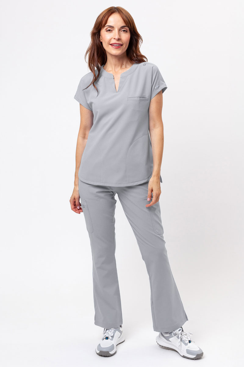 Women's Maevn Momentum Flare scrubs set quiet grey