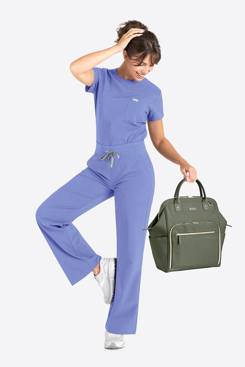 Women's Maevn Momentum Round scrubs set ciel blue