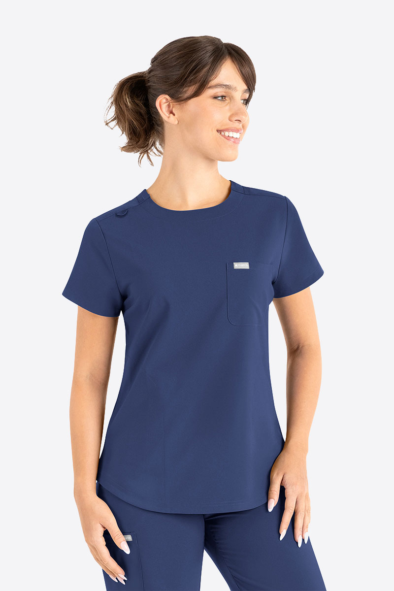 Women's Maevn Momentum Round Neck scrub top navy