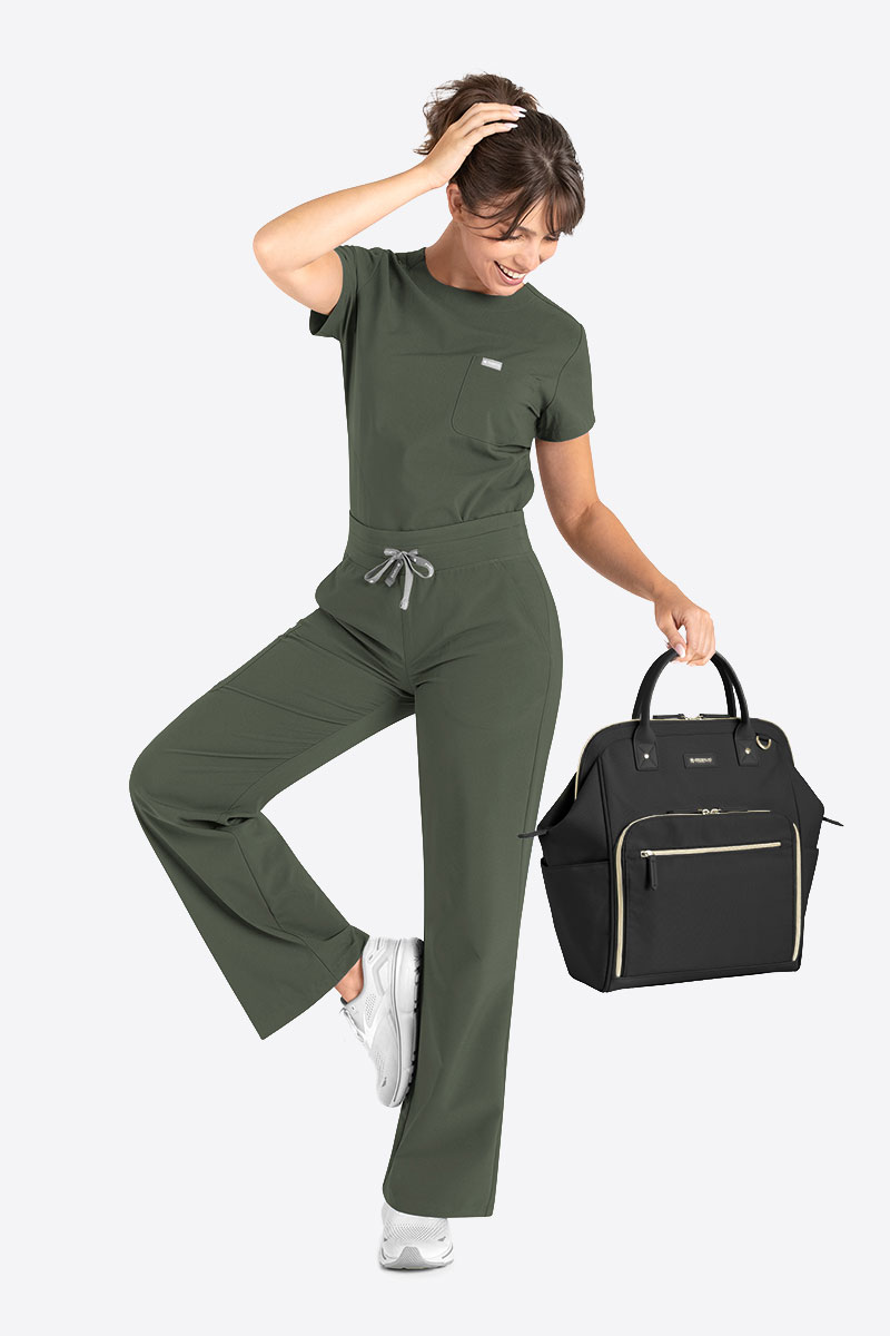Women's Maevn Momentum Round scrubs set olive