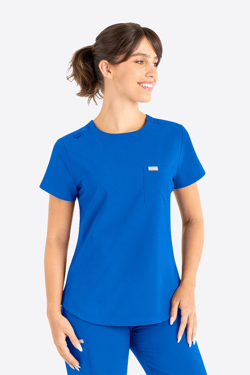 Women's Maevn Momentum Round Neck scrub top royal blue