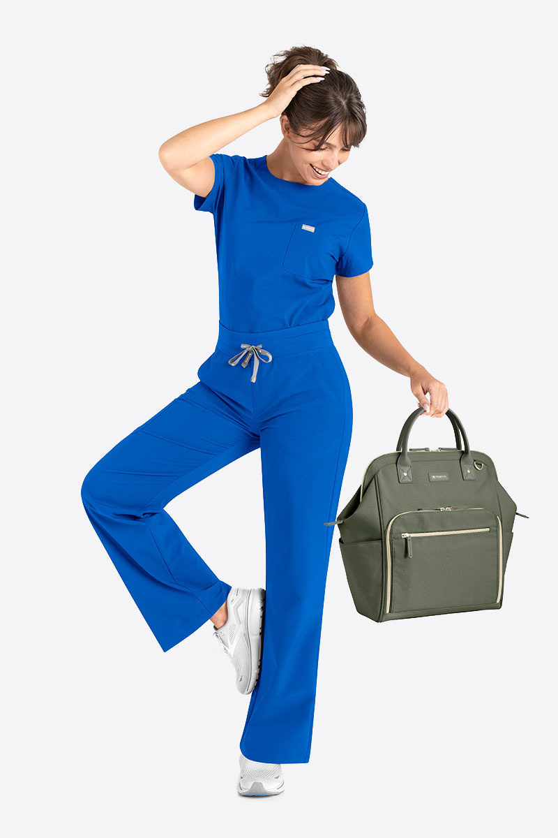 Women's Maevn Momentum Round scrubs set royal blue