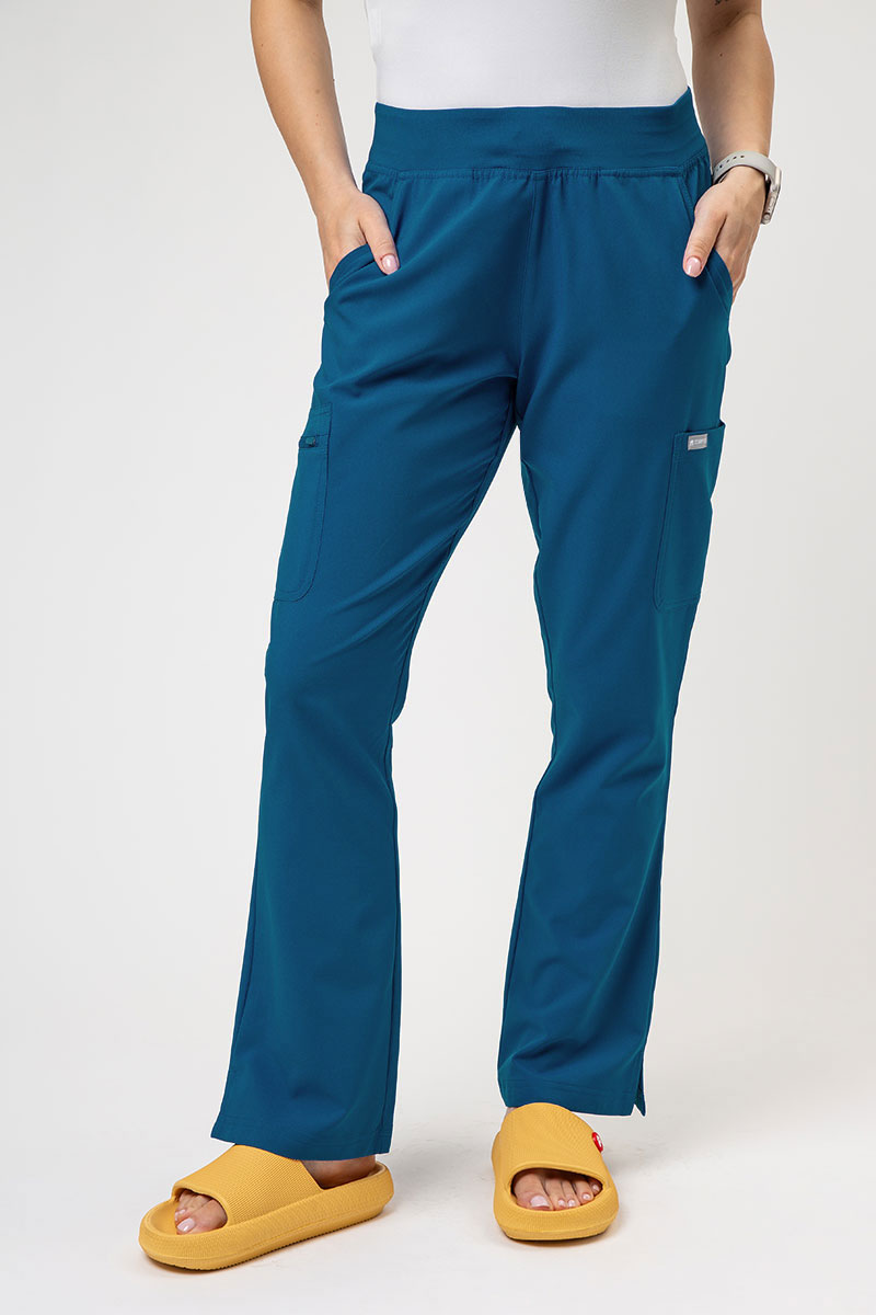 Women's Maevn Momentum Flare Leg scrub trousers caribbean blue