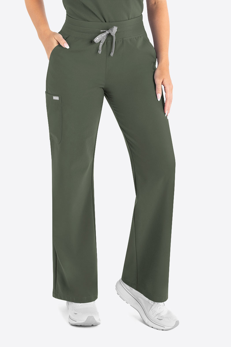 Women's Maevn Momentum Wide Leg scrub trousers olive