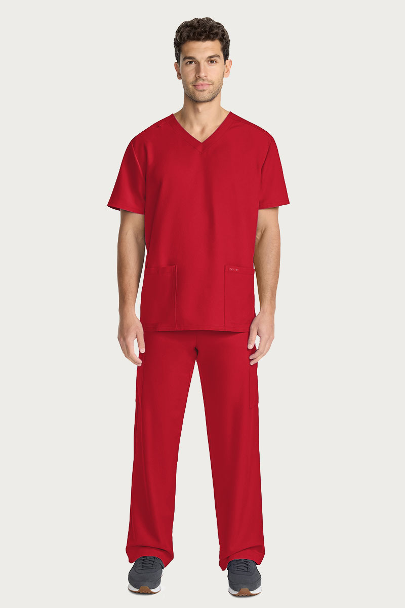 Men's Cherokee Ultra Cargo Scrub Set red