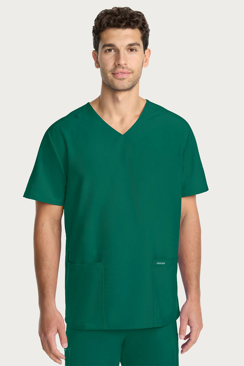 Men's Cherokee Ultra V-neck Scrub top hunter green