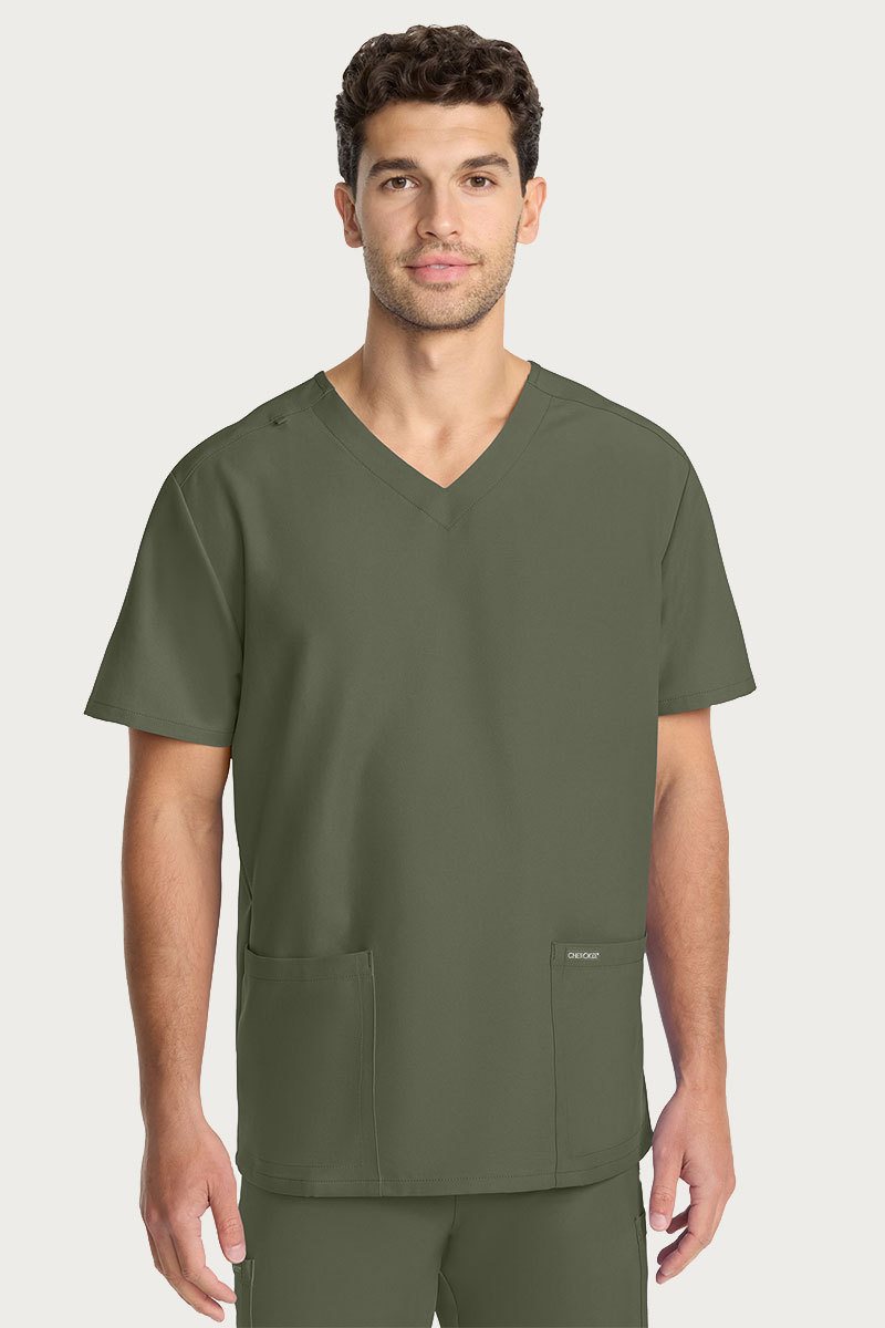Men's Cherokee Ultra V-neck Scrub top olive