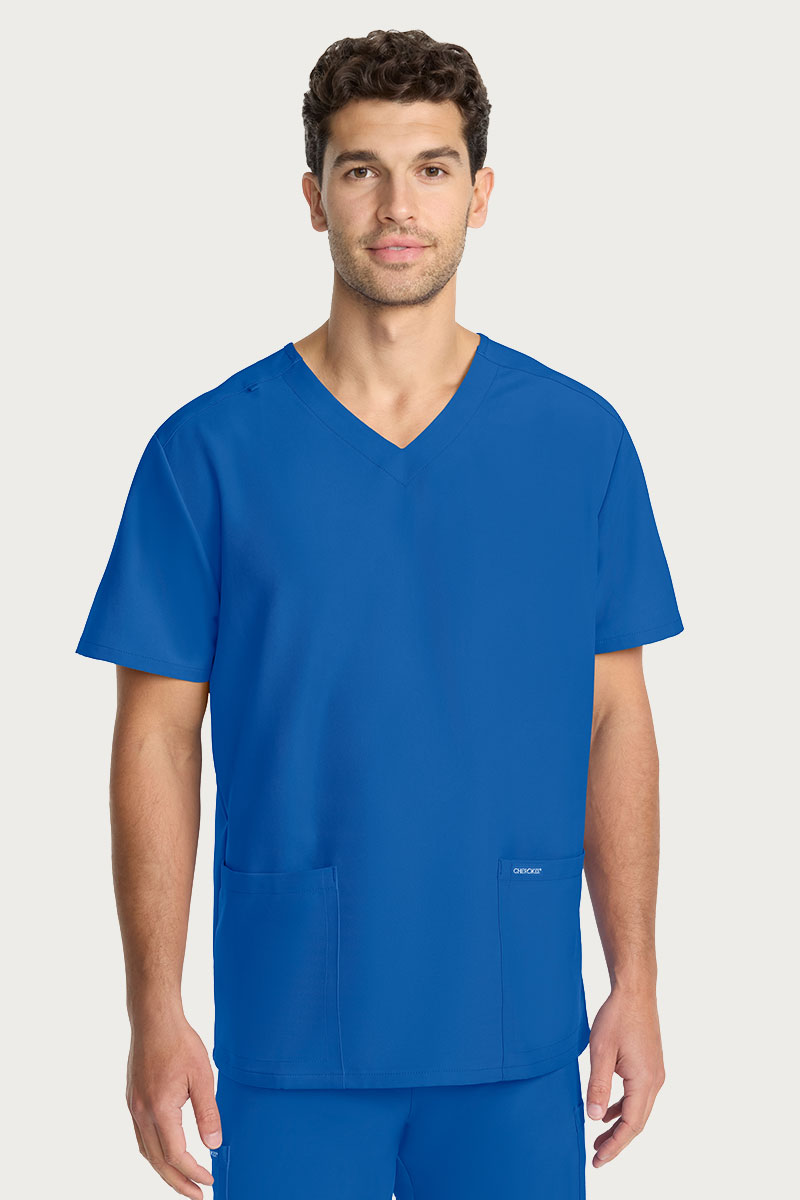 Men's Cherokee Ultra V-neck Scrub top royal blue