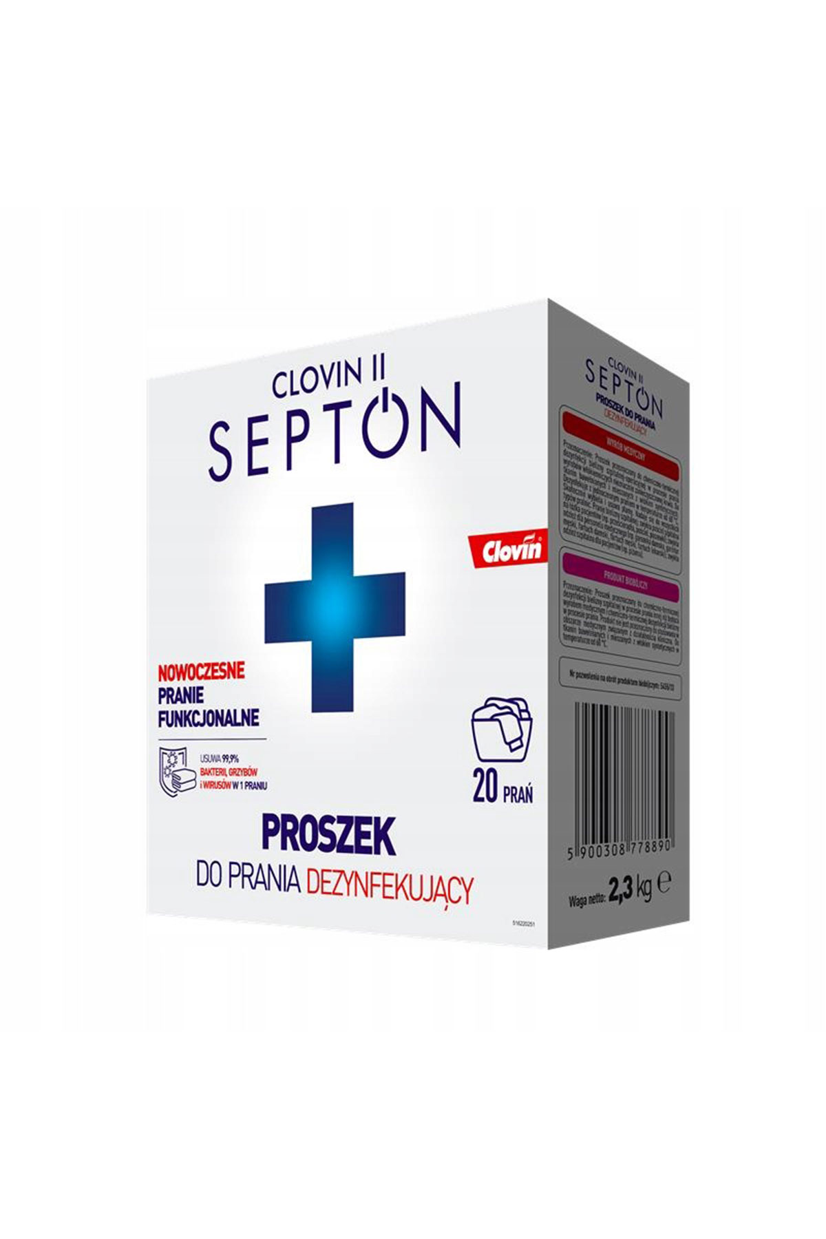 Clovin II Septon - disinfecting, biocidal, and phosphate-free laundry detergent (2.3 kg)