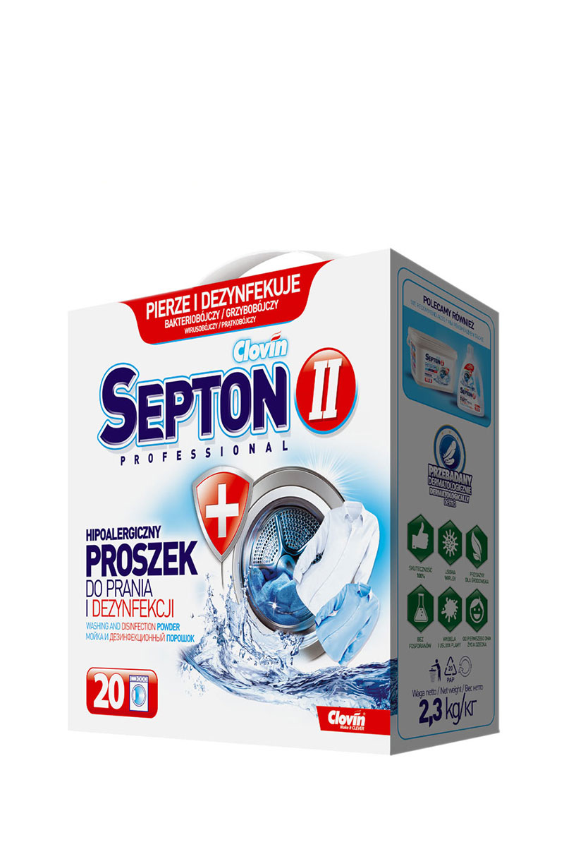 Clovin II Septon - disinfecting, biocidal, and phosphate-free laundry detergent (2.3 kg)