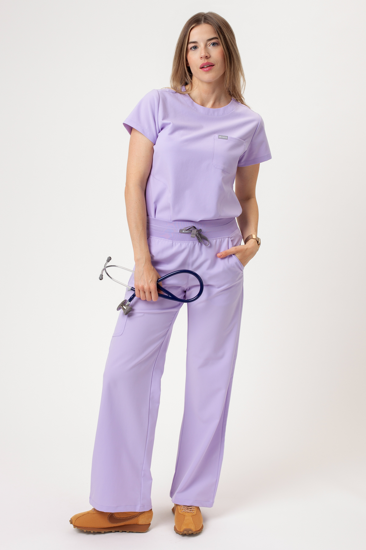 Women's Maevn Momentum Round scrubs set lavender