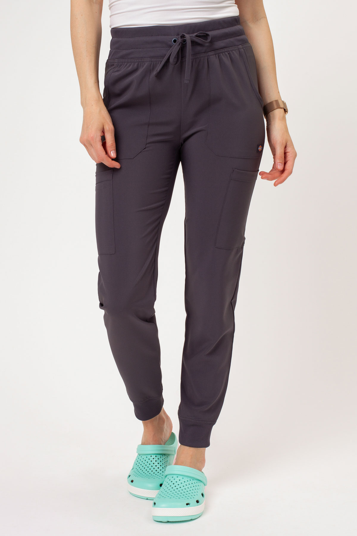 Women’s Dickies EDS Essentials Mid Rise jogger scrub trousers pewter