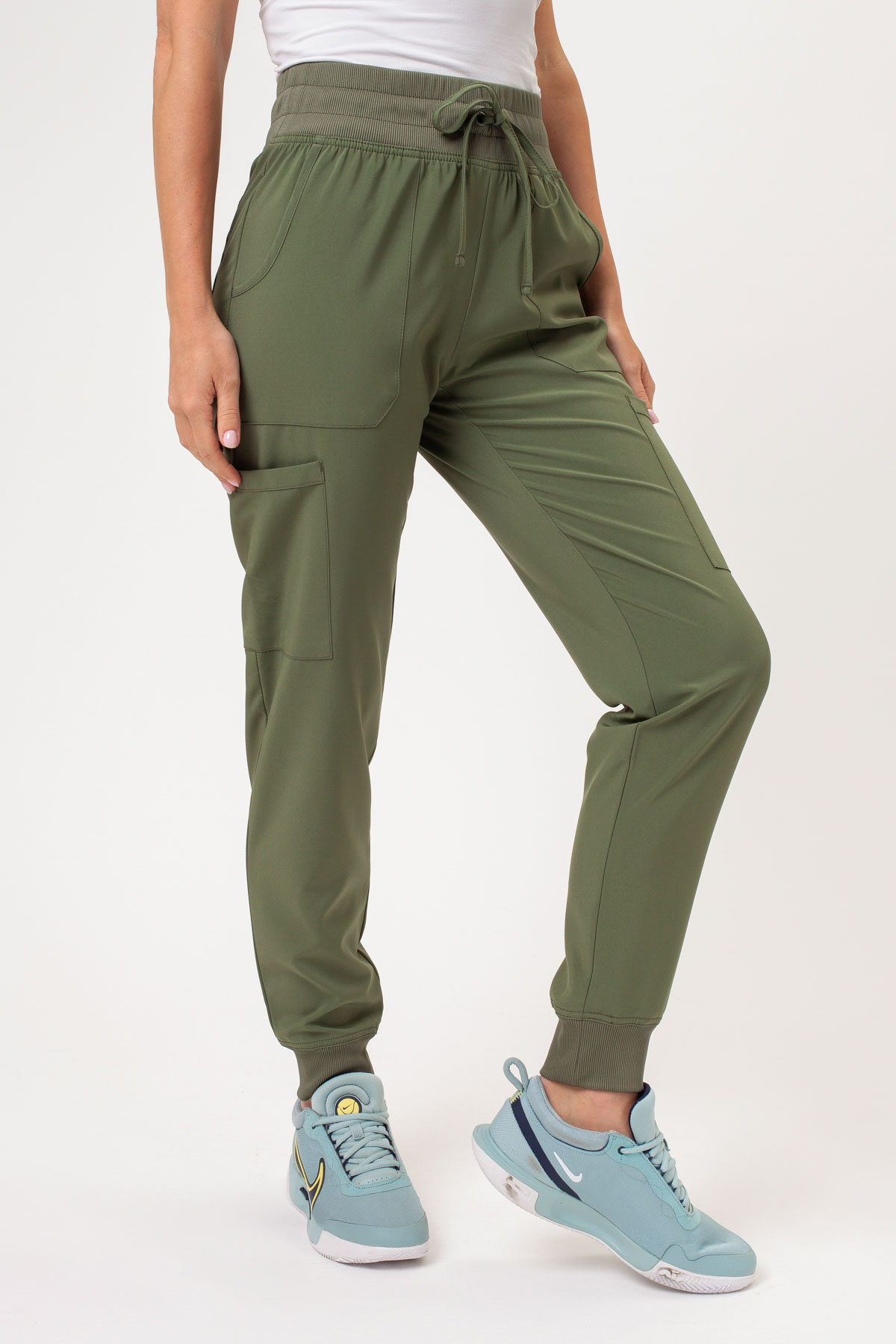 Women’s Dickies EDS Essentials Mid Rise jogger scrub trousers olive