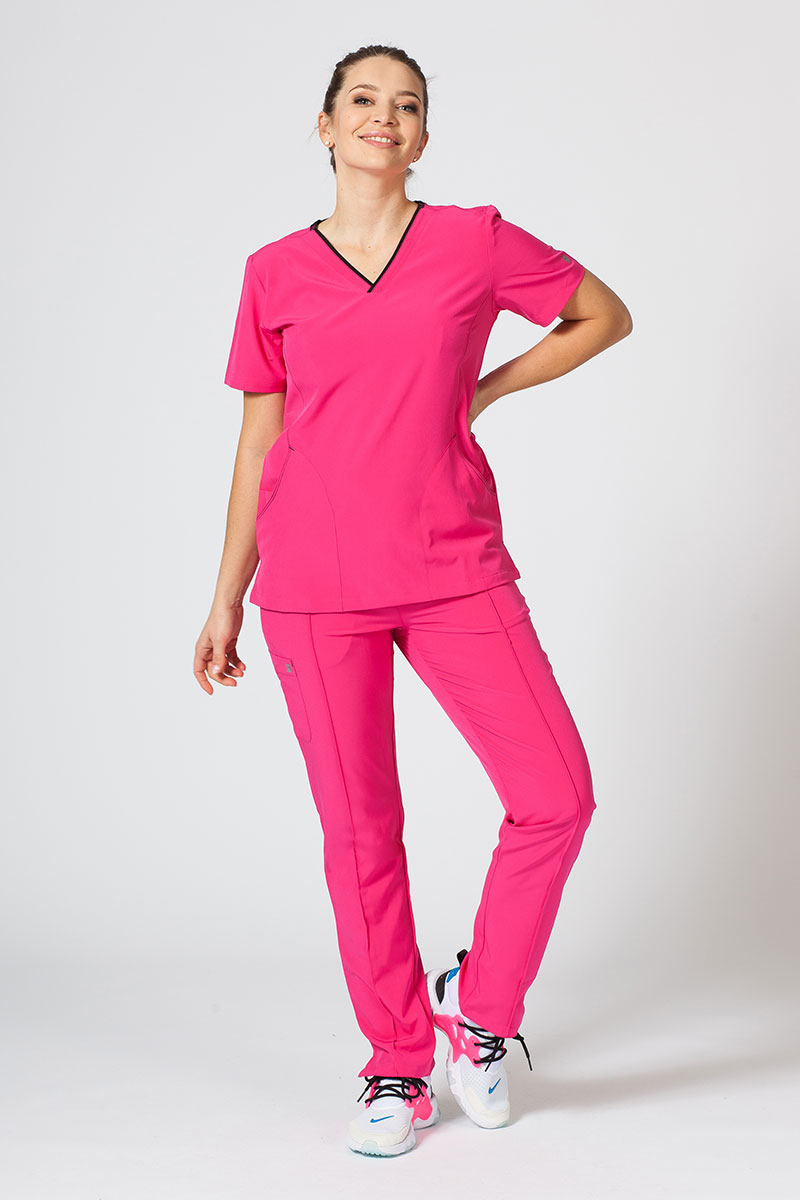 Women's Maevn Matrix Impulse Stylish scrubs set hot pink