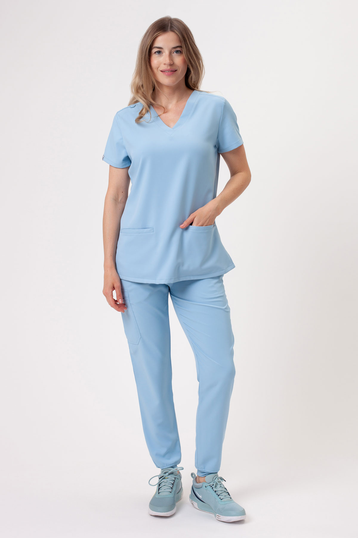 Women's Sunrise Lite Fit jogger scrub set ceil blue