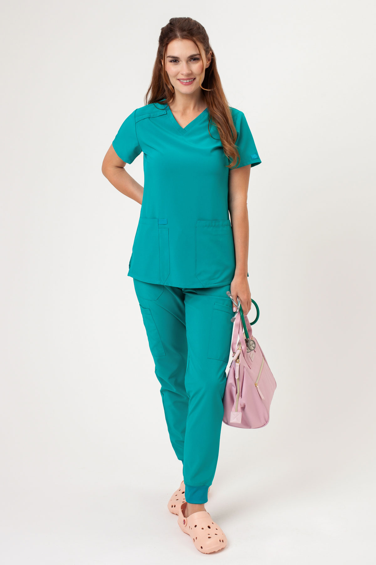 Women's Dickies EDS Essentials Jogger scrubs set teal blue
