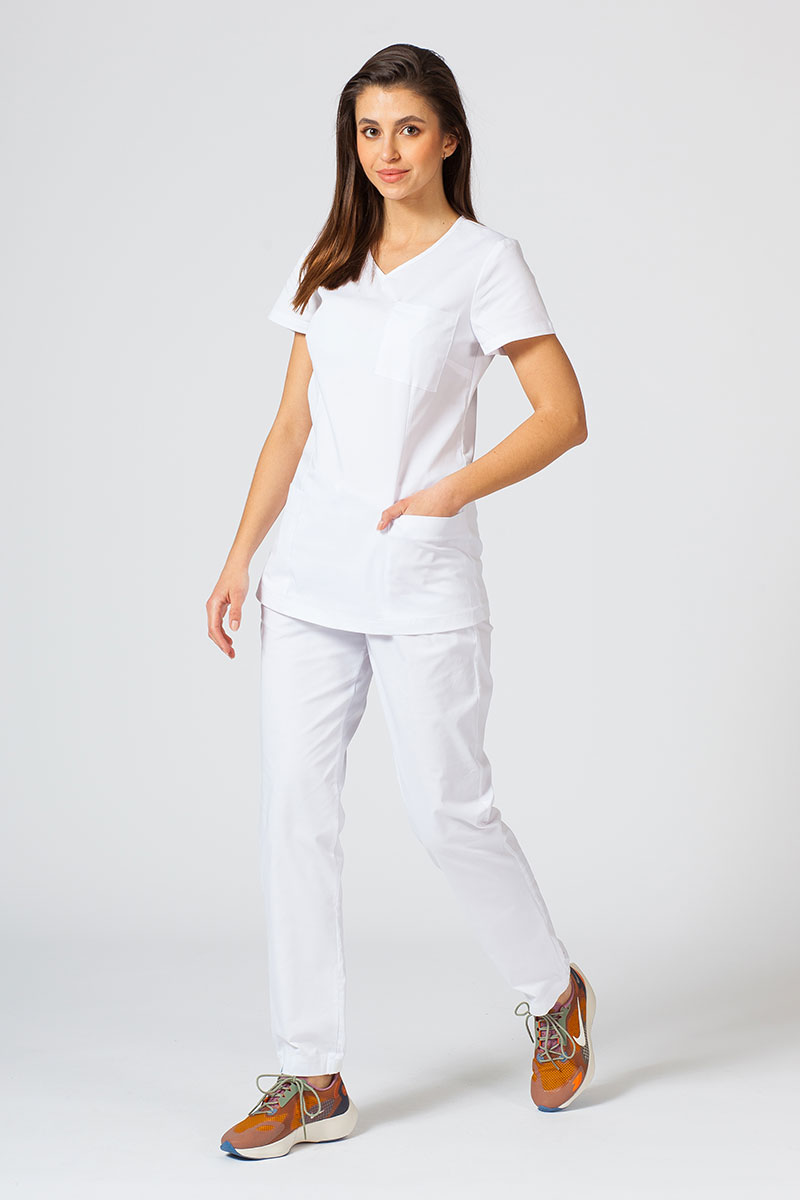 Women's Sunrise Uniforms Active II scrubs set (Fit top, Loose trousers) white