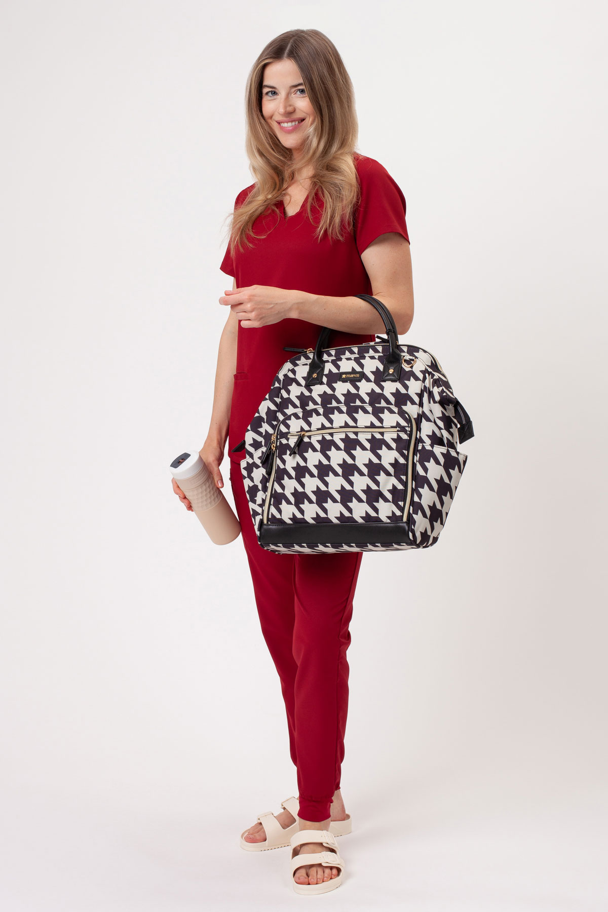 Women's Sunrise Lite Fit jogger scrub set burgundy