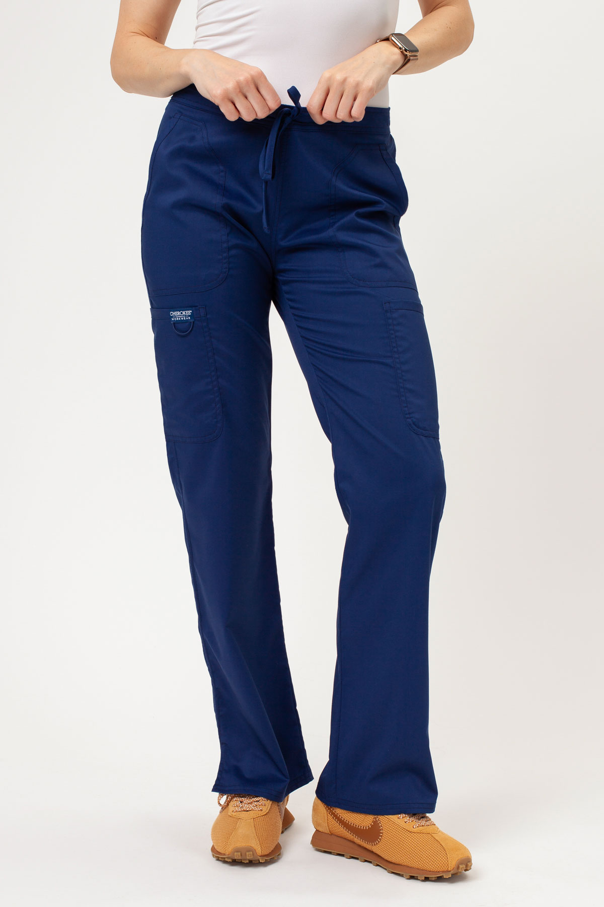 Women's Cherokee Revolution Flare Leg scrub trousers navy