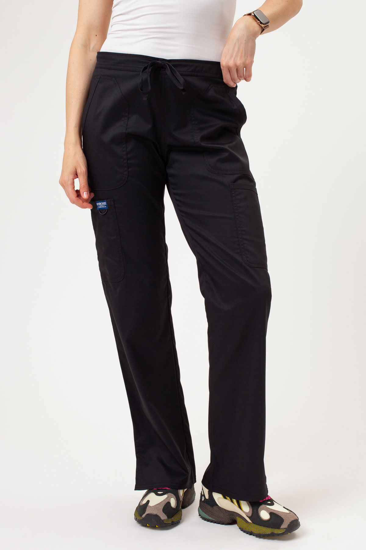 Women's Cherokee Revolution Flare Leg scrub trousers black