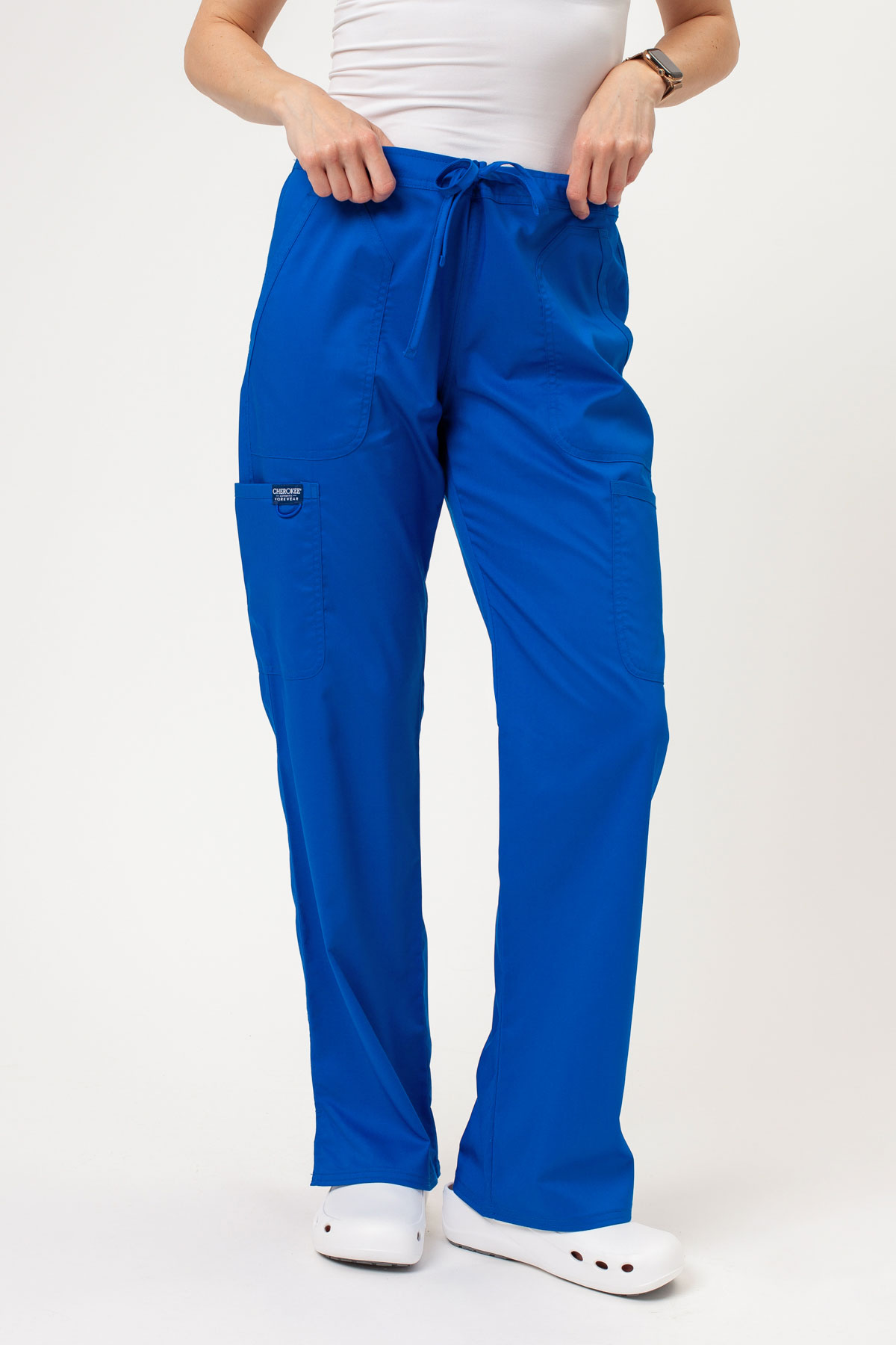 Women's Cherokee Revolution Flare Leg scrub trousers royal blue