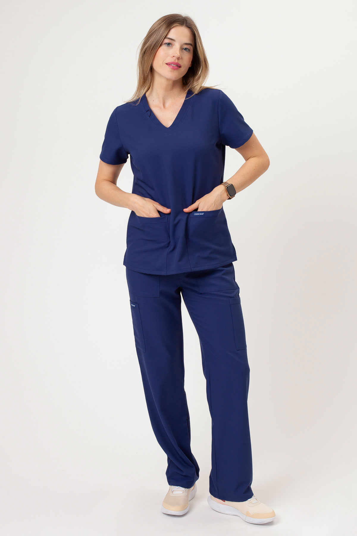Women's Cherokee Ultra V-neck scrubs set navy