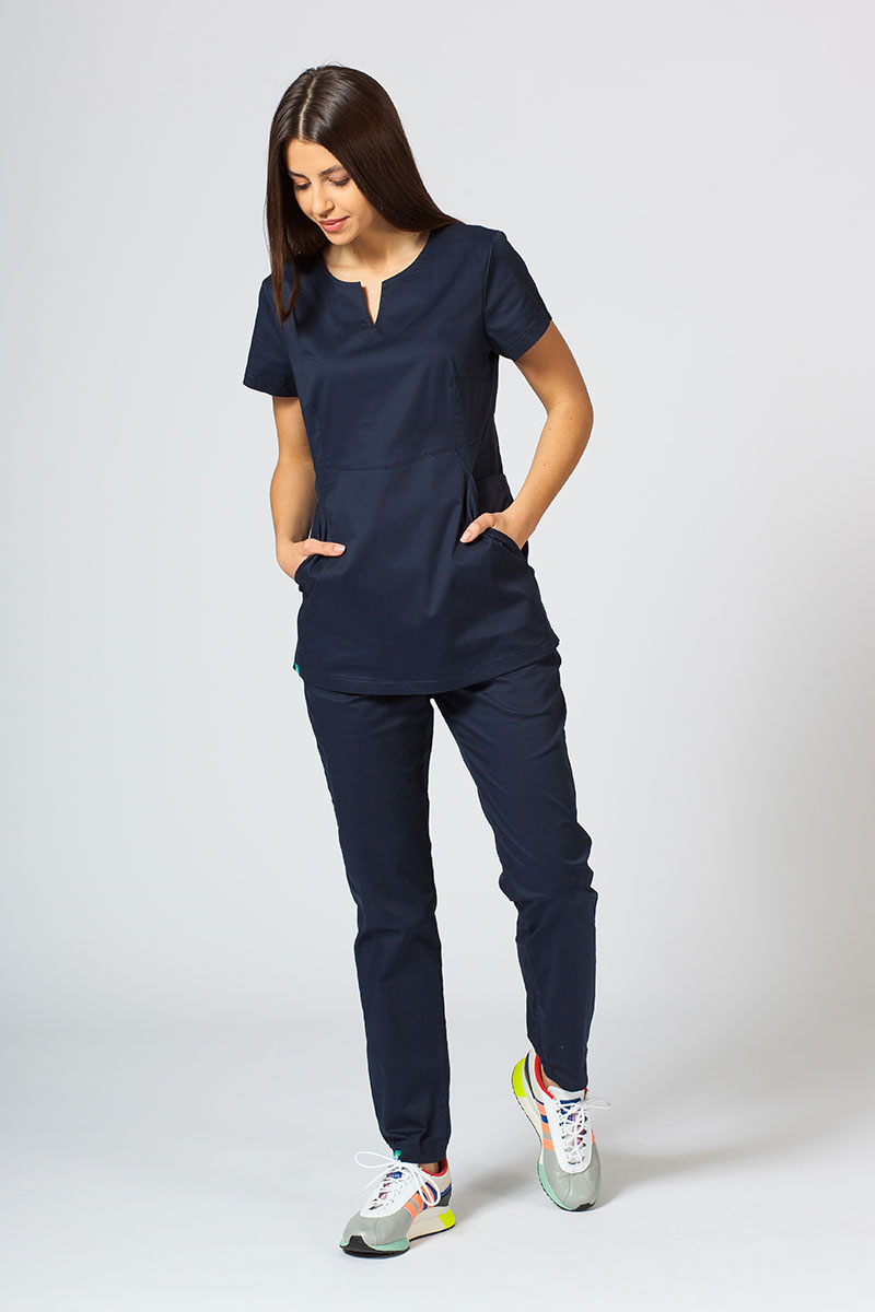 Women’s Sunrise Uniforms scrubs set (Kangaroo top, Loose trousers) true navy