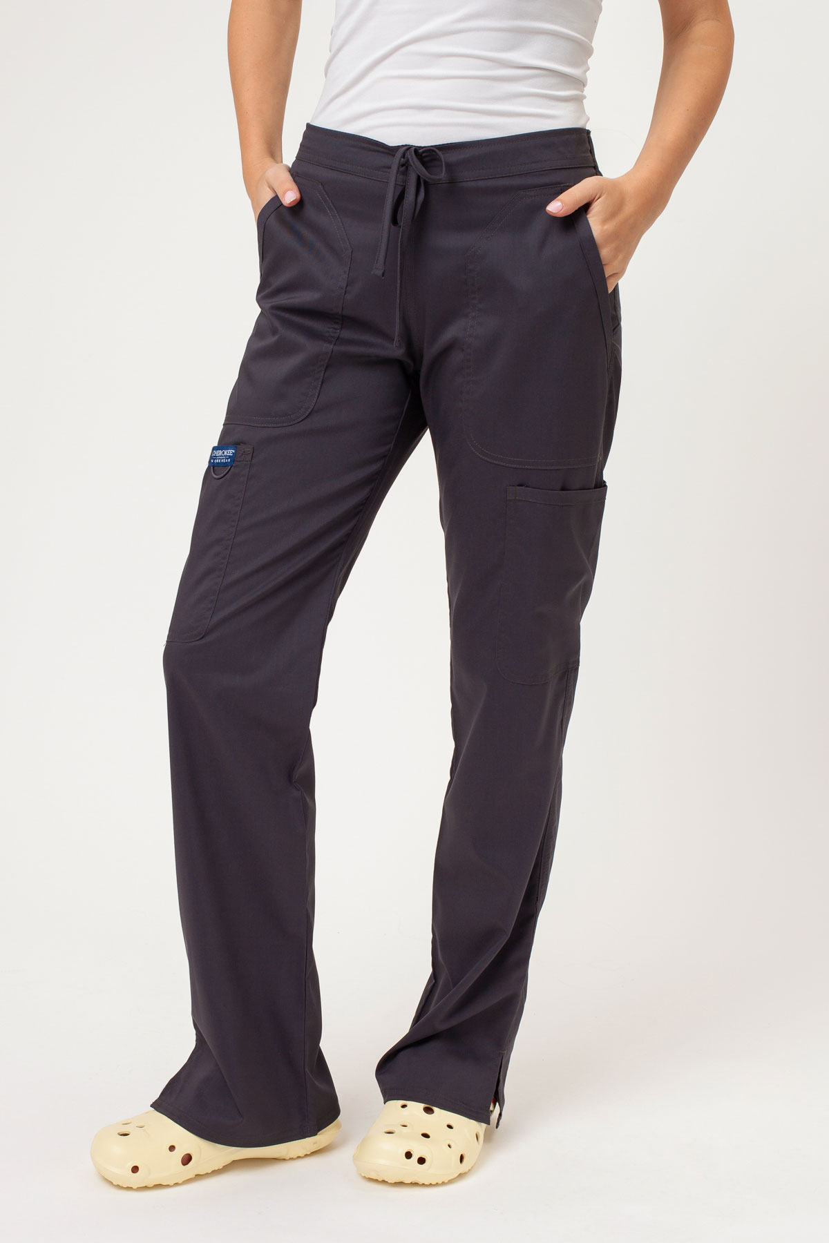 Women's Cherokee Revolution Flare Leg scrub trousers pewter