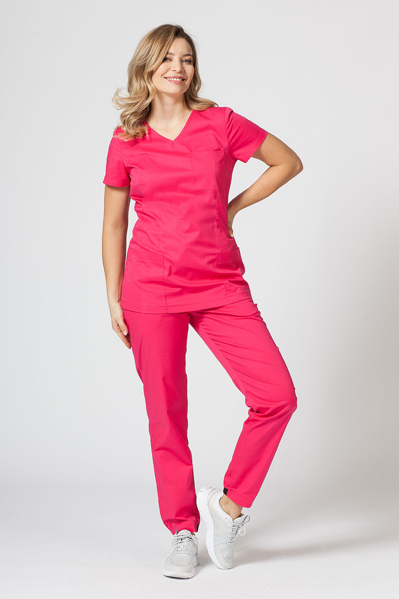 Women's Sunrise Uniforms Active II scrubs set (Fit top, Loose trousers) raspberry