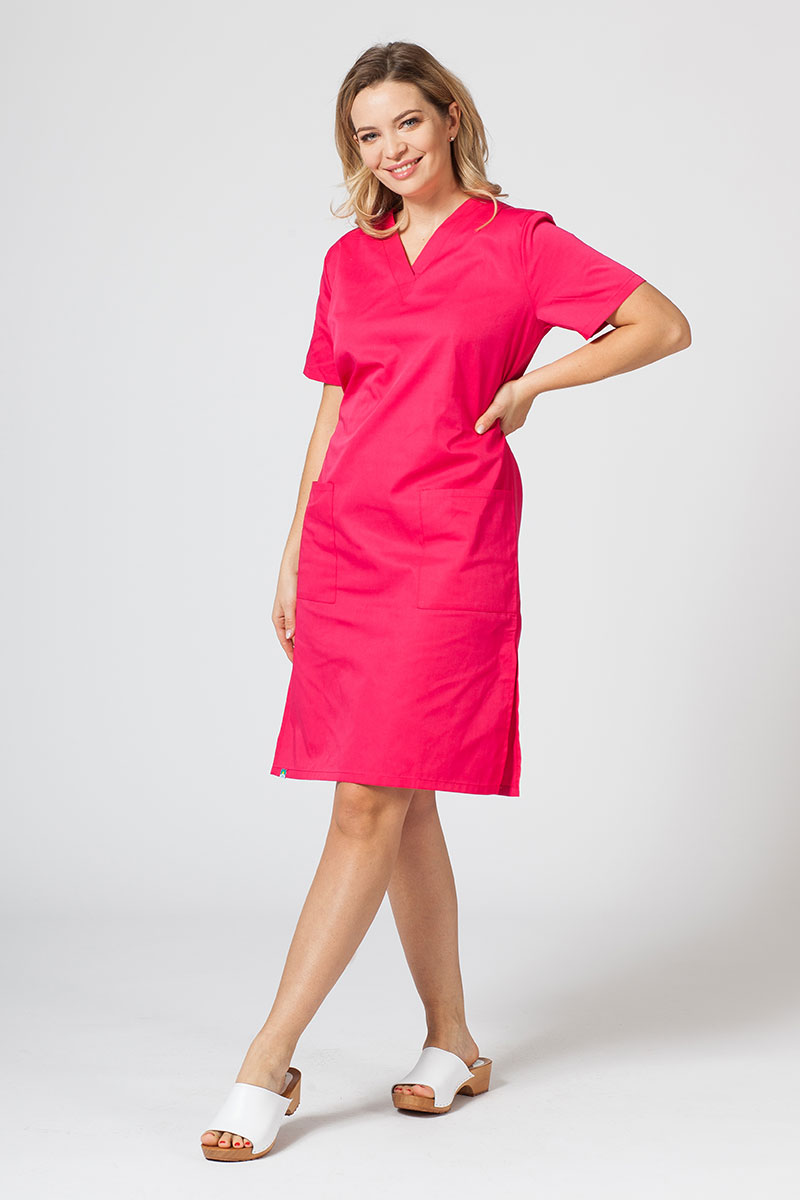 Women’s Sunrise Uniforms straight scrub dress raspberry