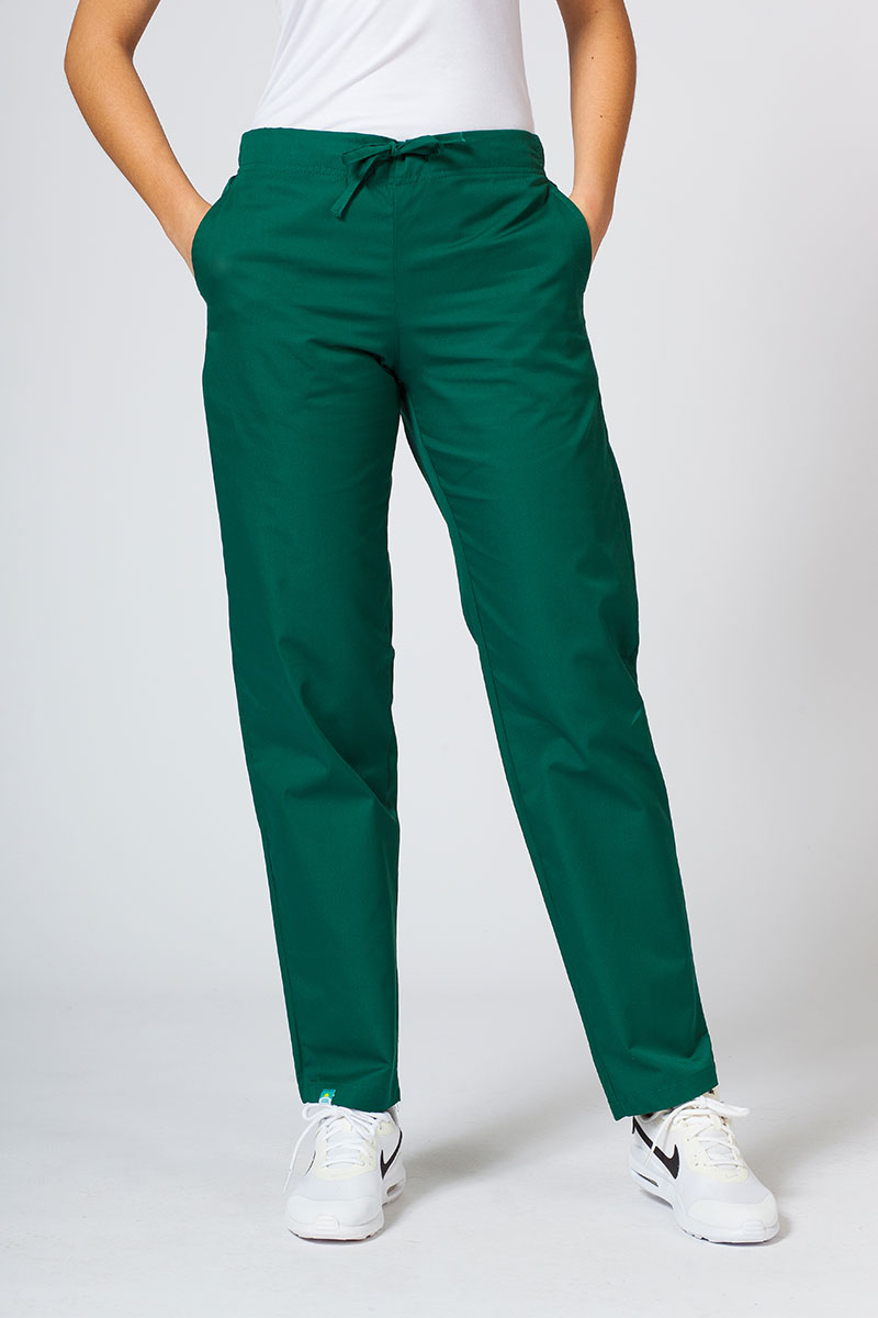 Women's Sunrise Uniforms Basic Regular scrub trousers bottle green