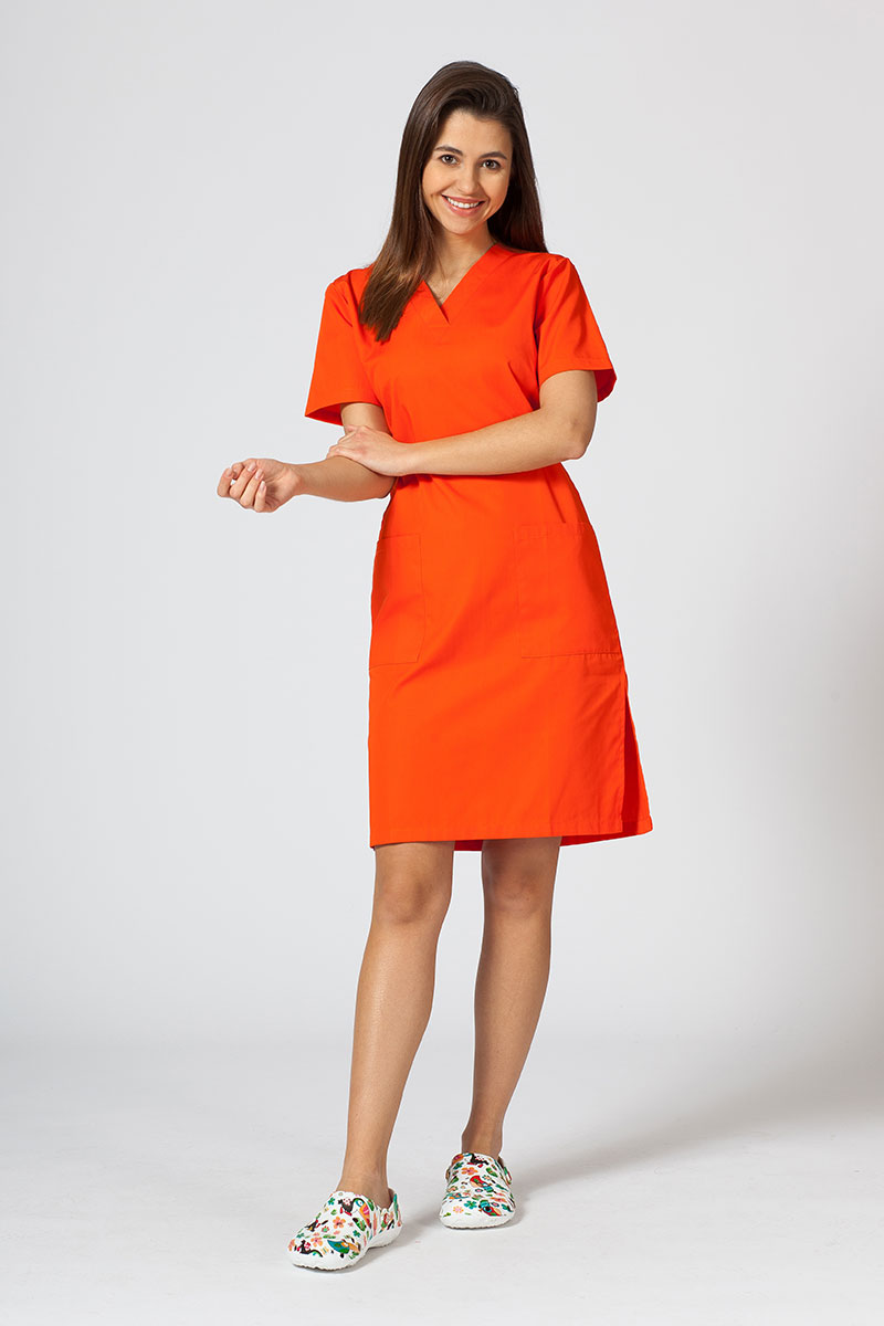 Women’s Sunrise Uniforms straight scrub dress orange