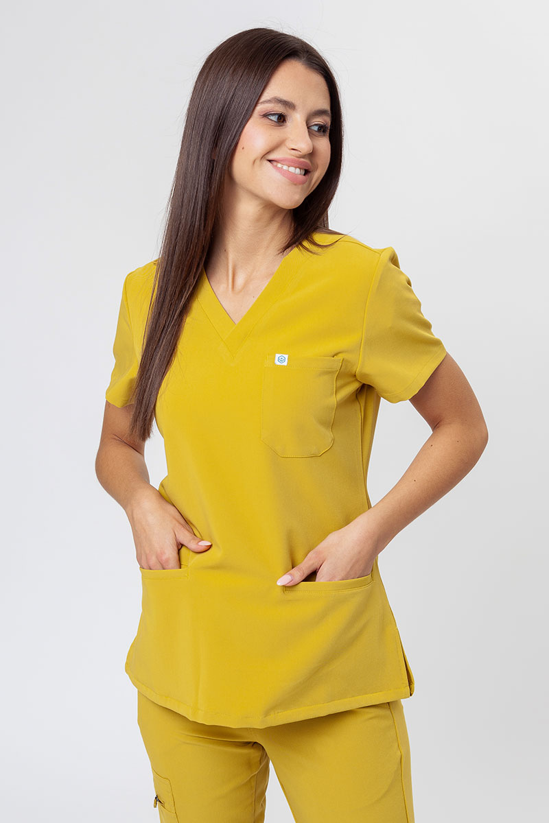 Women's Uniforms World 518GTK™ Avant On-Shift scrub top yellow