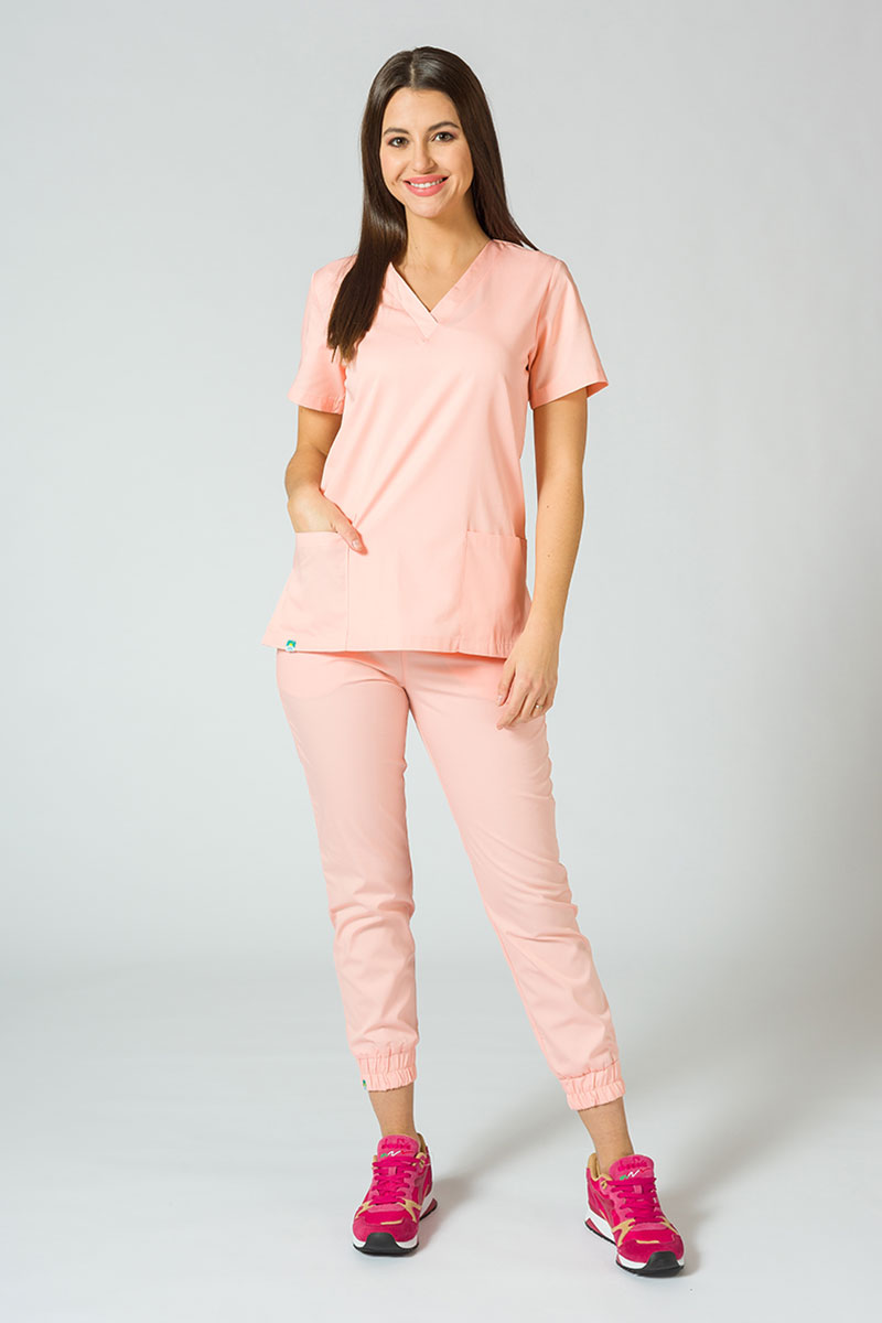 Women's Sunrise Uniforms Basic Jogger scrubs set (Light top, Easy trousers) blush pink