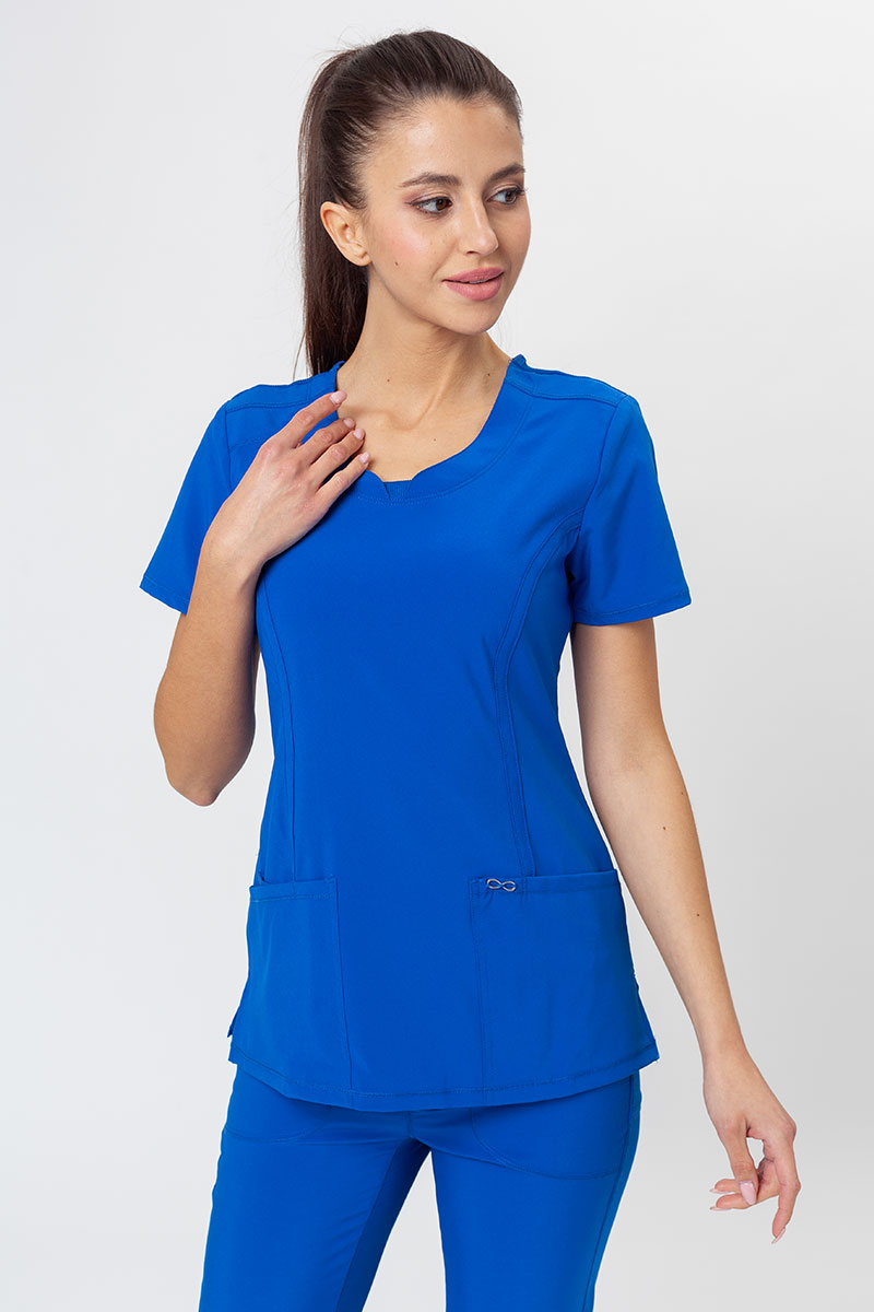  Infinity Round Neck Scrub Top for Women 4-Way Stretch