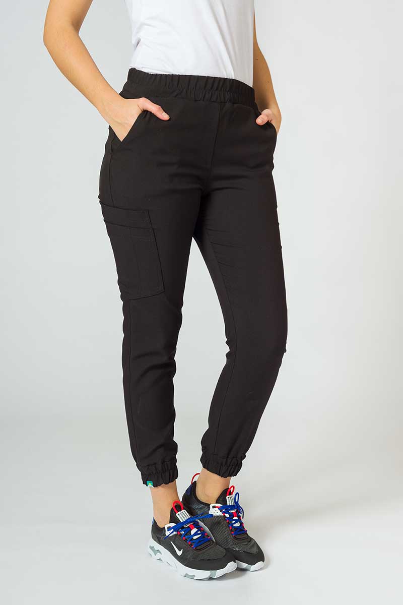 Women's Sunrise Uniforms Premium Chill jogger scrub trousers black