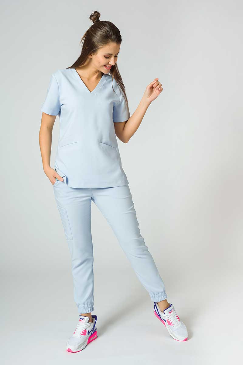 Women's Sunrise Uniforms Premium scrubs set (Joy top, Chill trousers) ceil blue