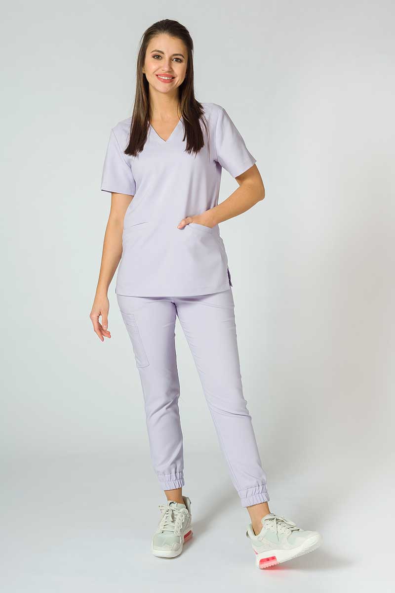 Women's Sunrise Uniforms Premium scrubs set (Joy top, Chill trousers) lavender