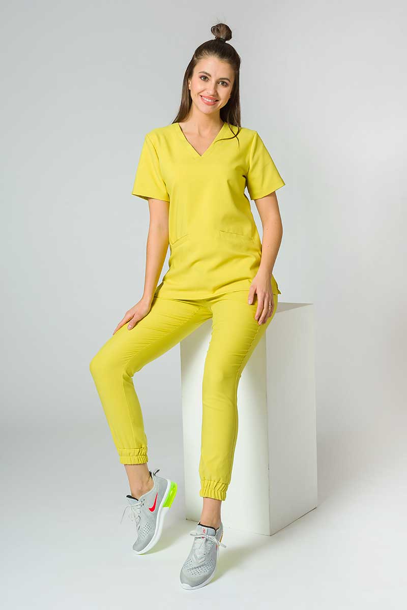 Women's Sunrise Uniforms Premium scrubs set (Joy top, Chill trousers) yellow