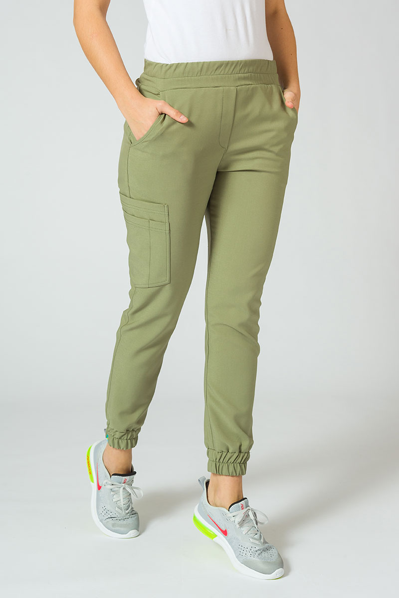 Women's Sunrise Uniforms Premium Chill jogger scrub trousers olive
